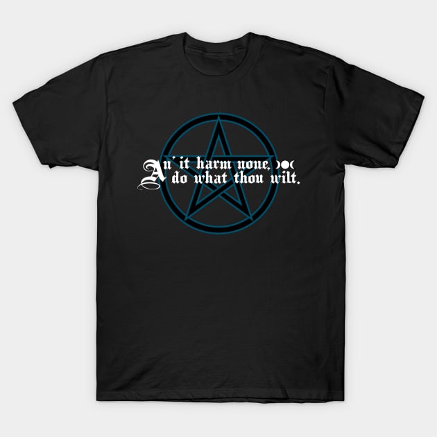 The Wiccan Rede with Witch's Pentacle - Wiccan Pentagram T-Shirt by Occult Designs